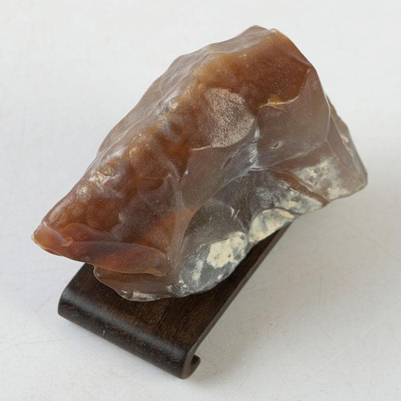 天然石　鑑賞石　瑪瑙　原石　唐木台付　置物　Z　8612