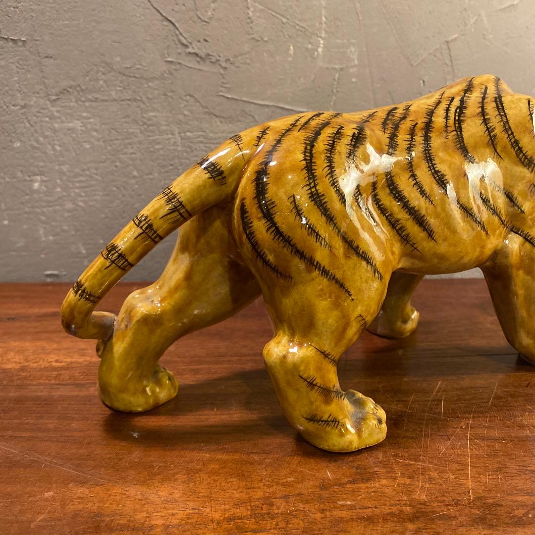 昭和中期 九谷焼 虎置物 オブジェ 美品 骨董品 コレクション