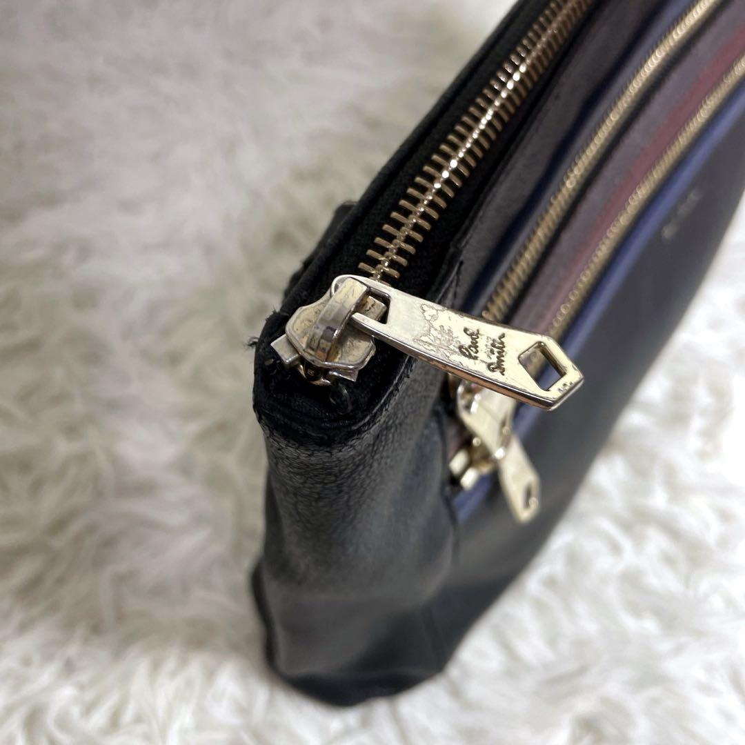 ポールスミス ショルダーバッグ 2way セカンドバッグ レザー ブラック 黒