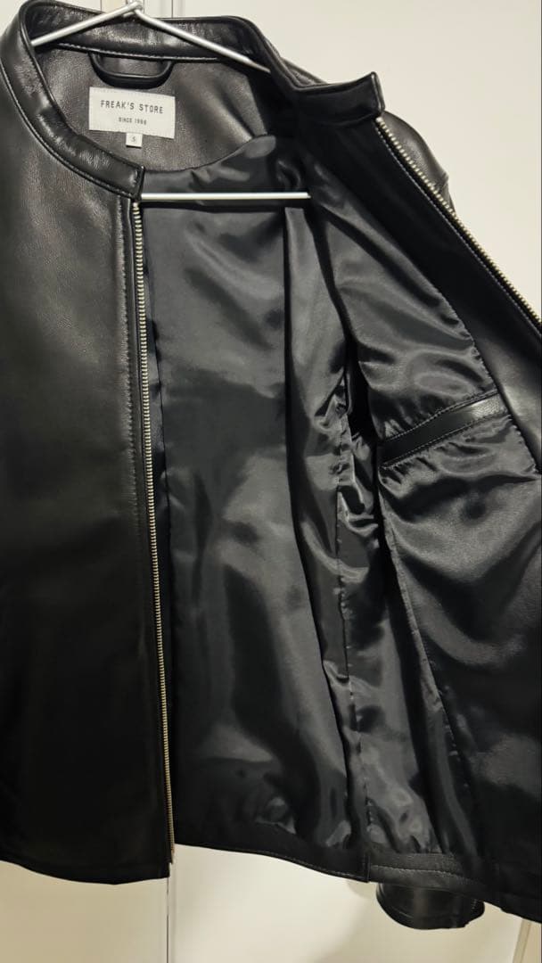 フリークスストア ラムレザー シングルライダースジャケット ブルゾン S メンズ