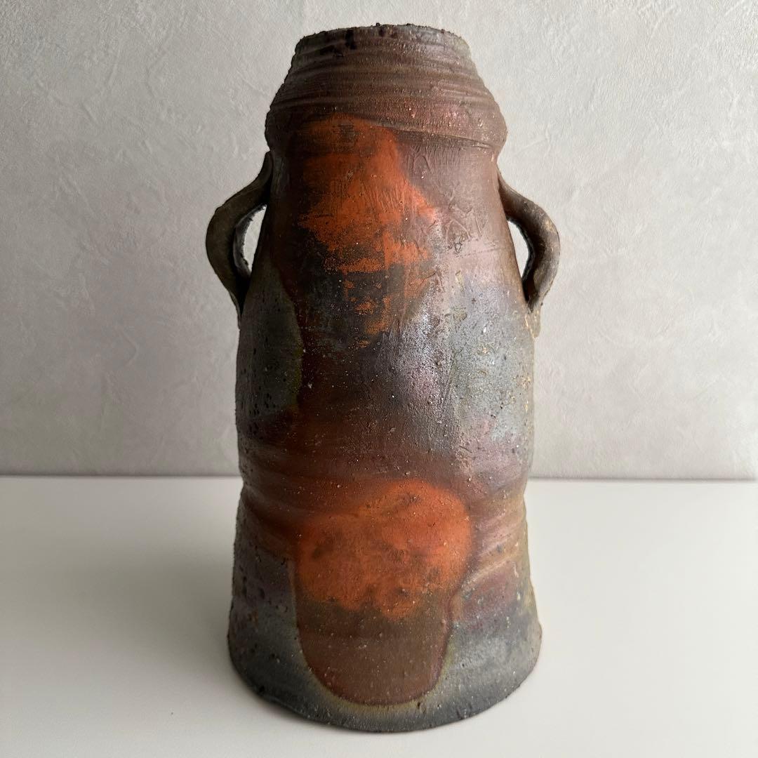 横山伸一 備前 花器 花入 共箱