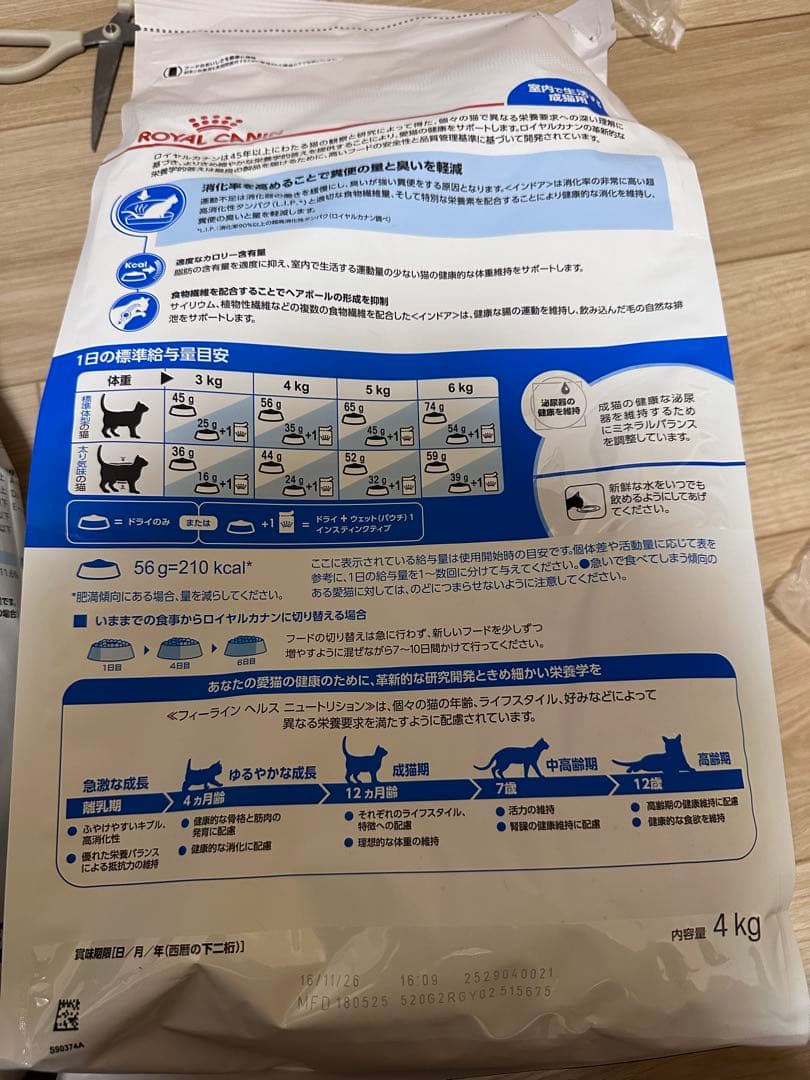 新品未開封　ロイヤルカナン 猫用　インドア　4キロ2袋