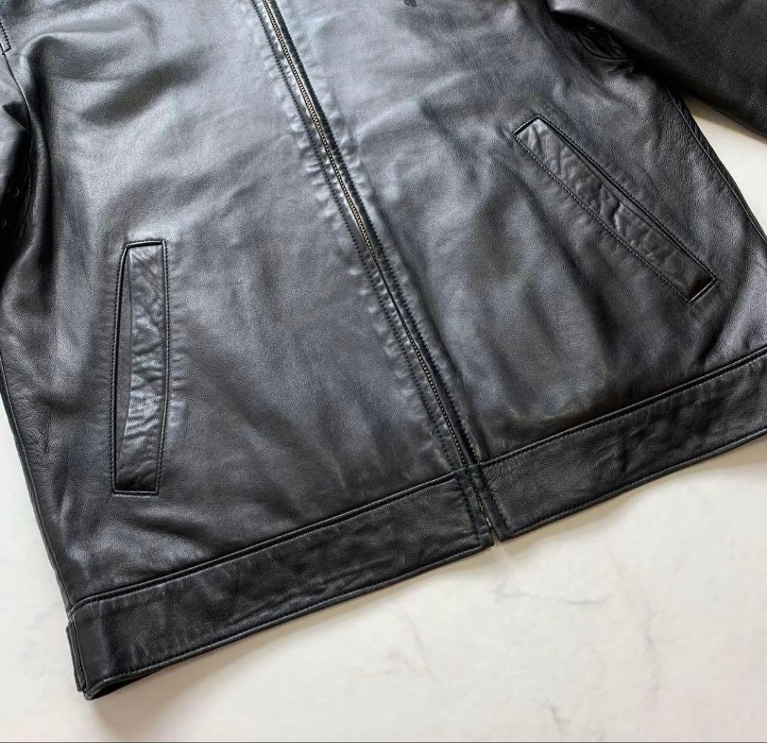【極上】ポロラルフローレン　スイングトップ レザージャケット　ブラック