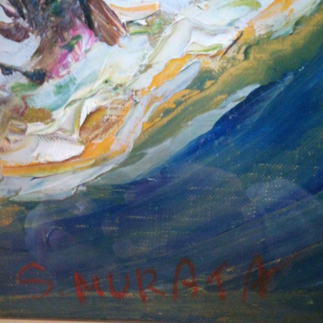 額装　額絵　風景画　サインあり