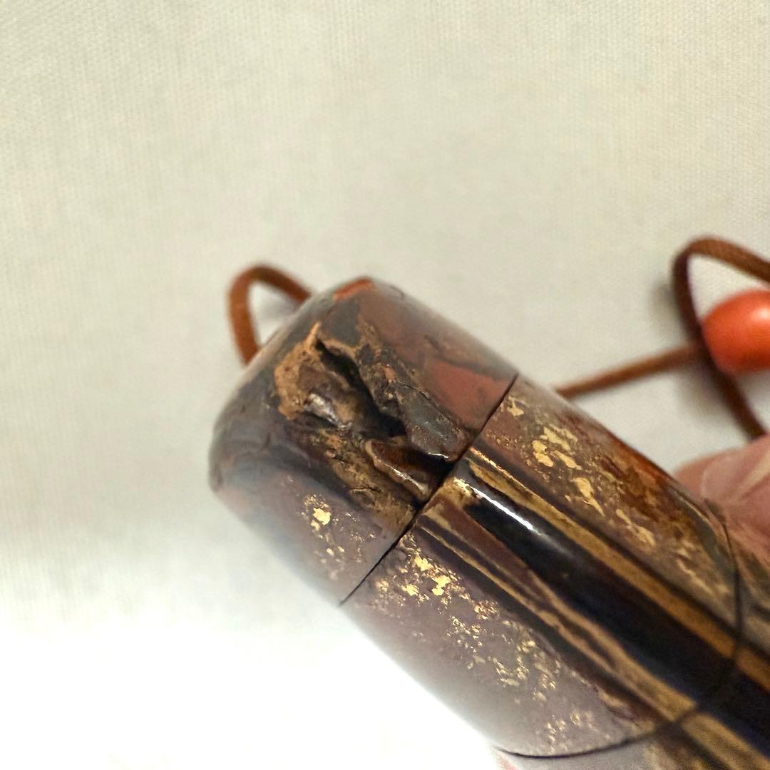 時代物　蒔絵印籠　根付