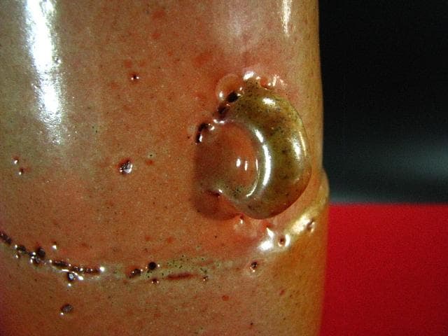 藤原 敬介 恭助 備前志野 花入 b98