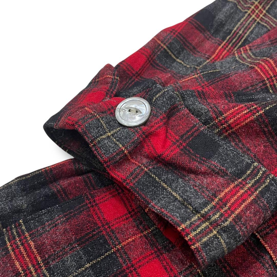 【40s】PENDLETON タータンチェック柄 ガウン ノーカラーコート L