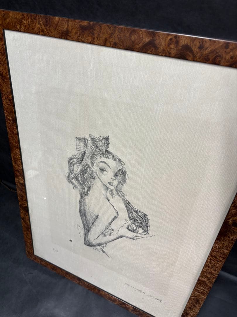 金子國義　貝殻と少女　リトグラフ