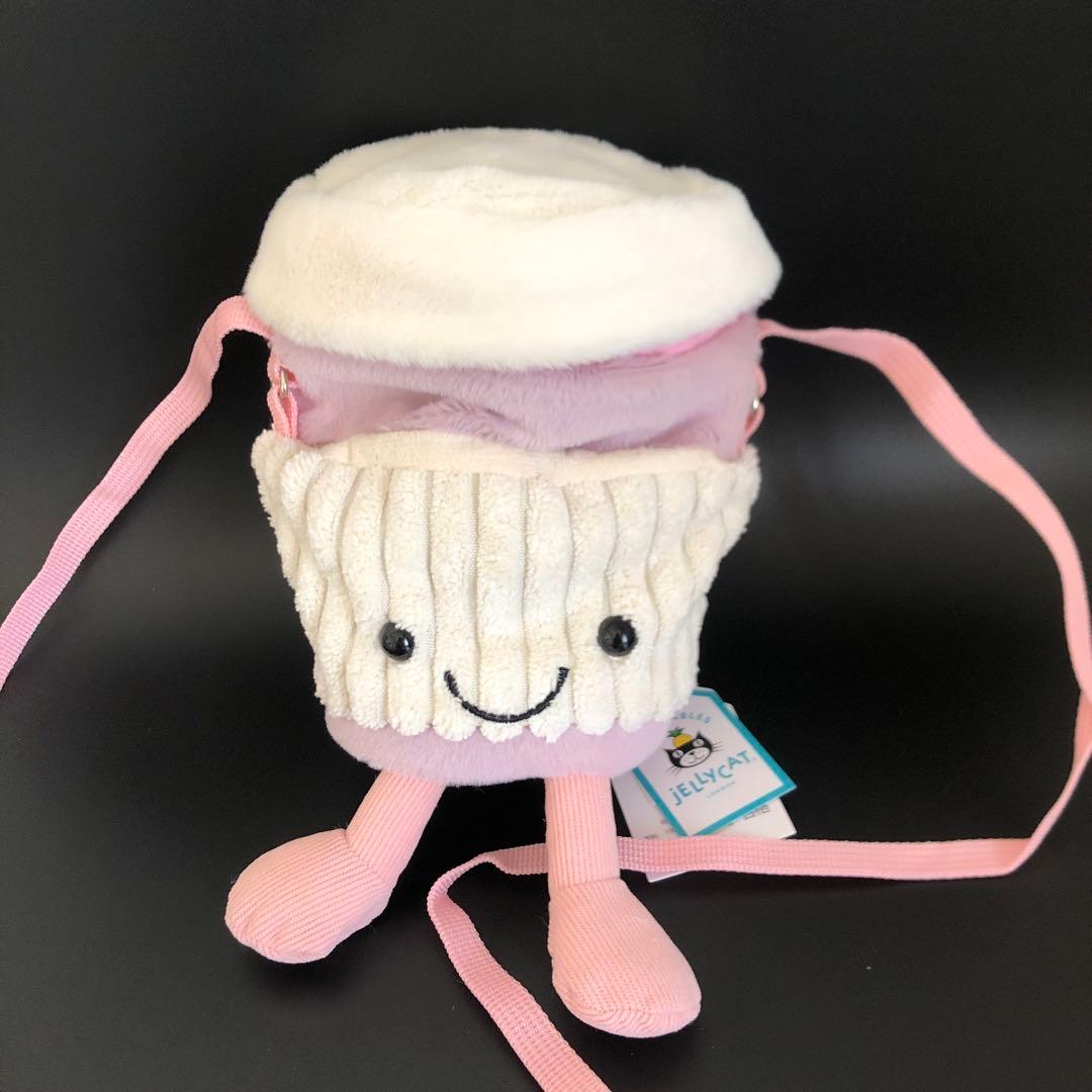  ピンク コーヒーカップ バッグ ぬいぐるみ