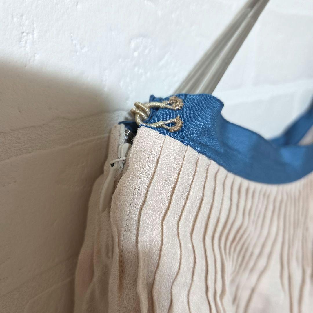 【mina perhonen　ミナ ペルホネン】　刺繍　リネン　スカート　タック