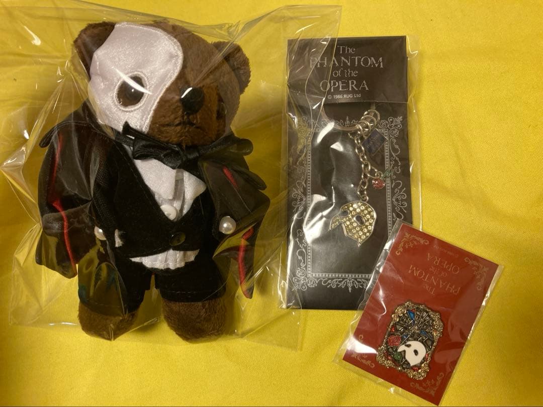 3点‼️✳️劇団四季 オペラ座の怪人 ファントムベア ぬいぐるみ✳️キーホルダーバッジ