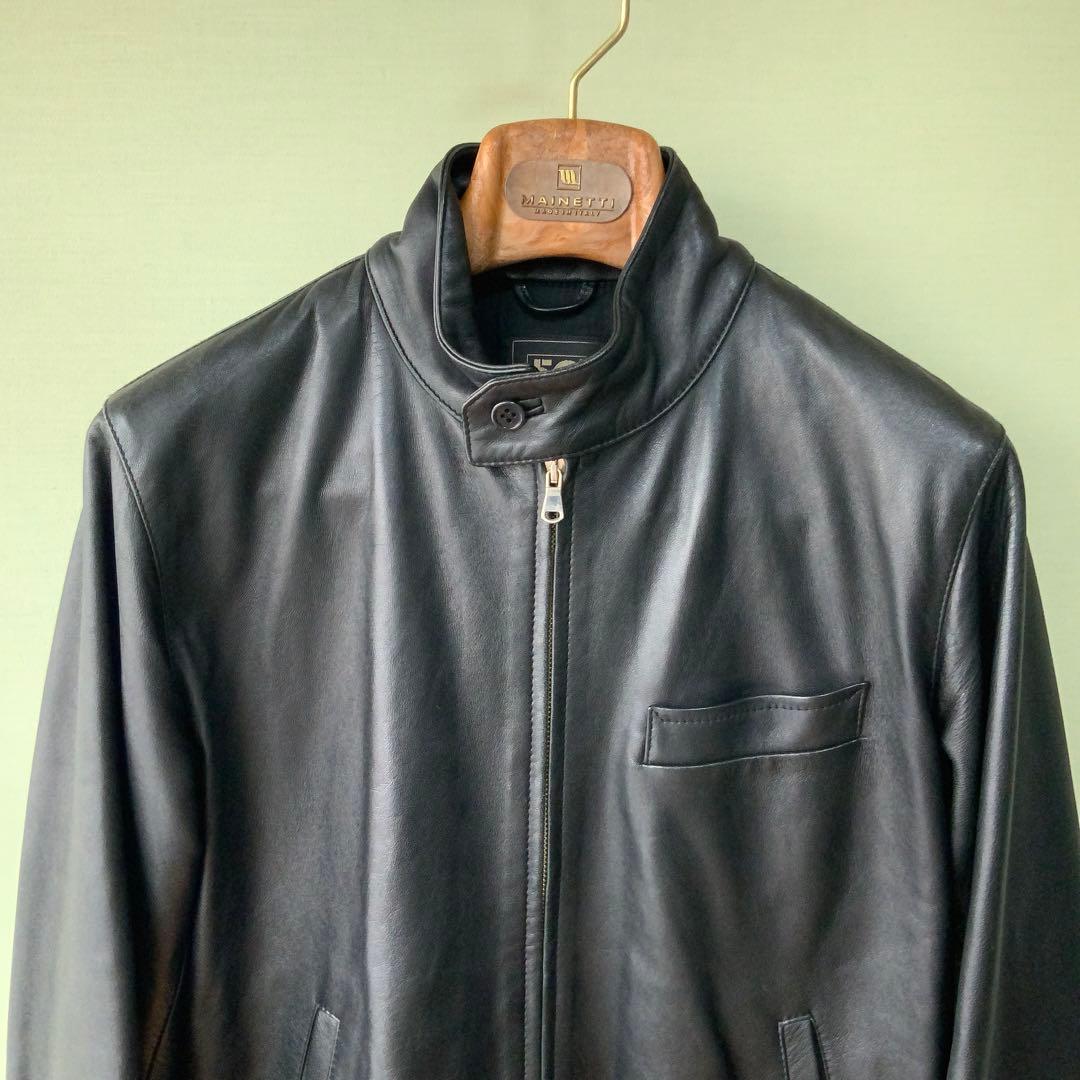 チンクアンタ Cinquanta スタンドカラーシングルライダース 44ブラック