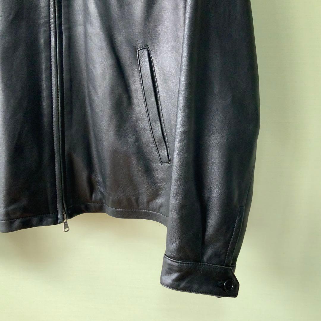 チンクアンタ Cinquanta スタンドカラーシングルライダース 44ブラック