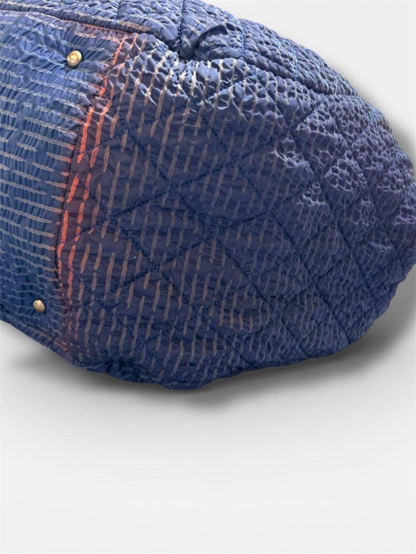 CHANEL パック　ネイビー キルティング ショルダーバッグ　ブルー