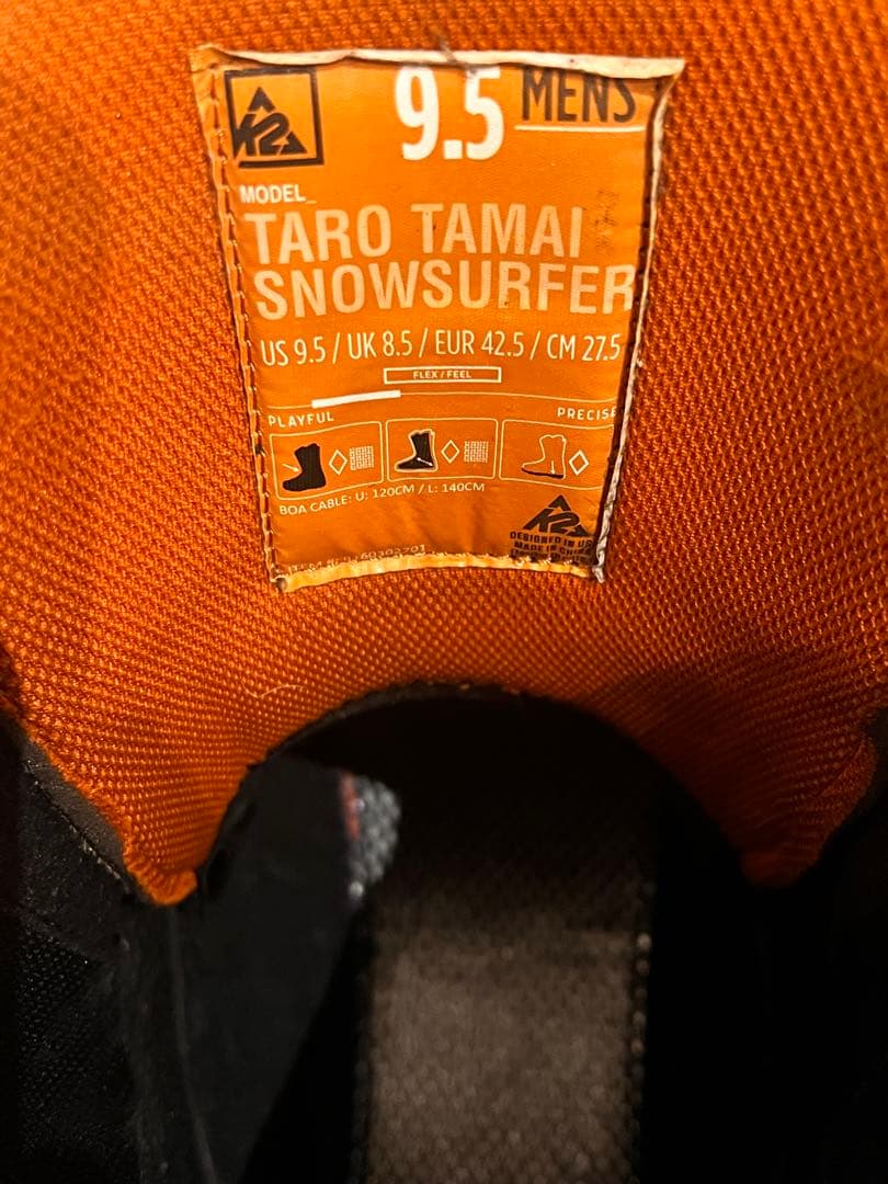 K2 TARO TAMAI SUFER TTブーツ　ゲンテン　27.5