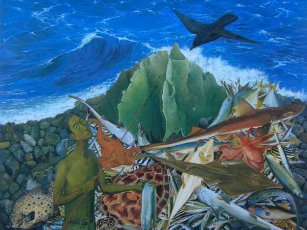 奥谷　博、詩海、希少な額装用画集より、新品高級額装付、状態良好