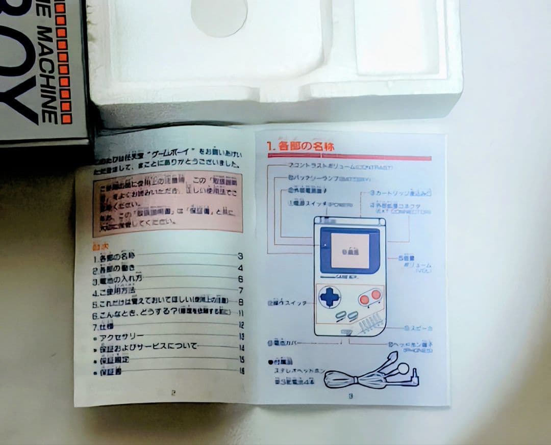 箱のみ美品！ 初代 ゲームボーイ空箱 (説明書、内スチロール、蓋付き！)