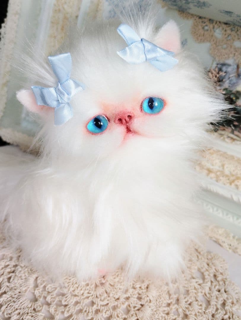 可愛いマフィンちゃん♡エキゾチックロングヘア子猫♡アートドール♡ぬいぐるみ♡