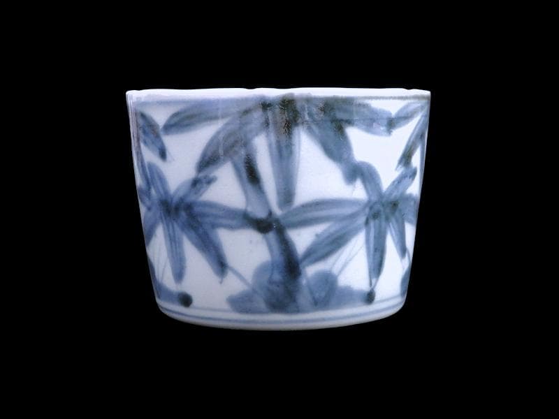 古伊万里　染付　竹笹の図　蕎麦猪口　D372AS-fbue