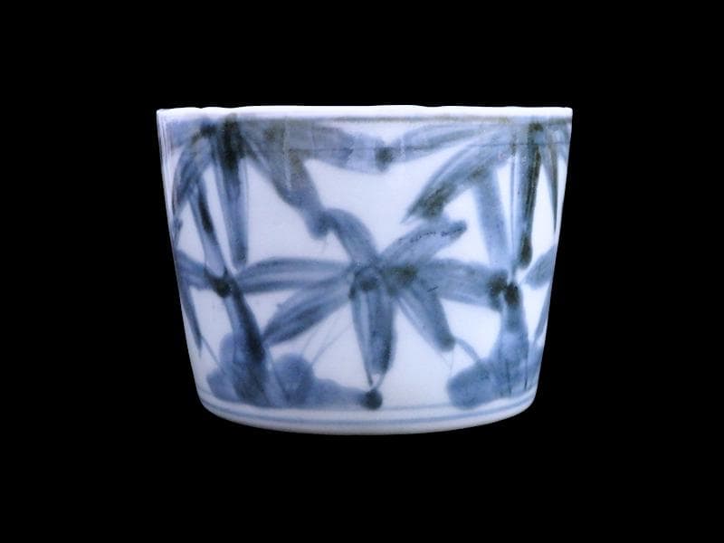 古伊万里　染付　竹笹の図　蕎麦猪口　D372AS-fbue