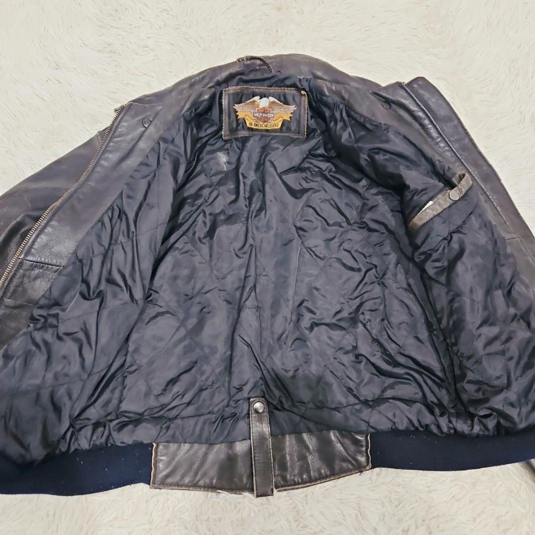 ハーレーダビッドソン レザージャケット 90s シングル 本革 モーターサイクル