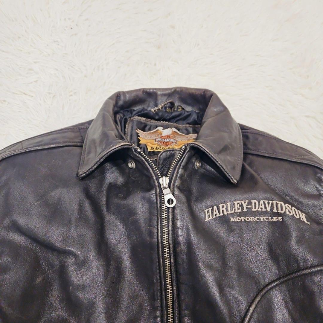 ハーレーダビッドソン レザージャケット 90s シングル 本革 モーターサイクル