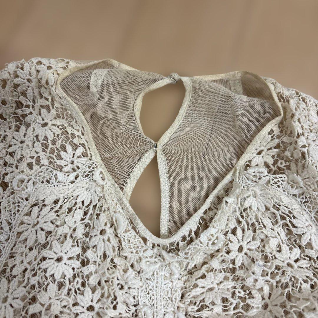 フランス　アンティークレース　ブラウス