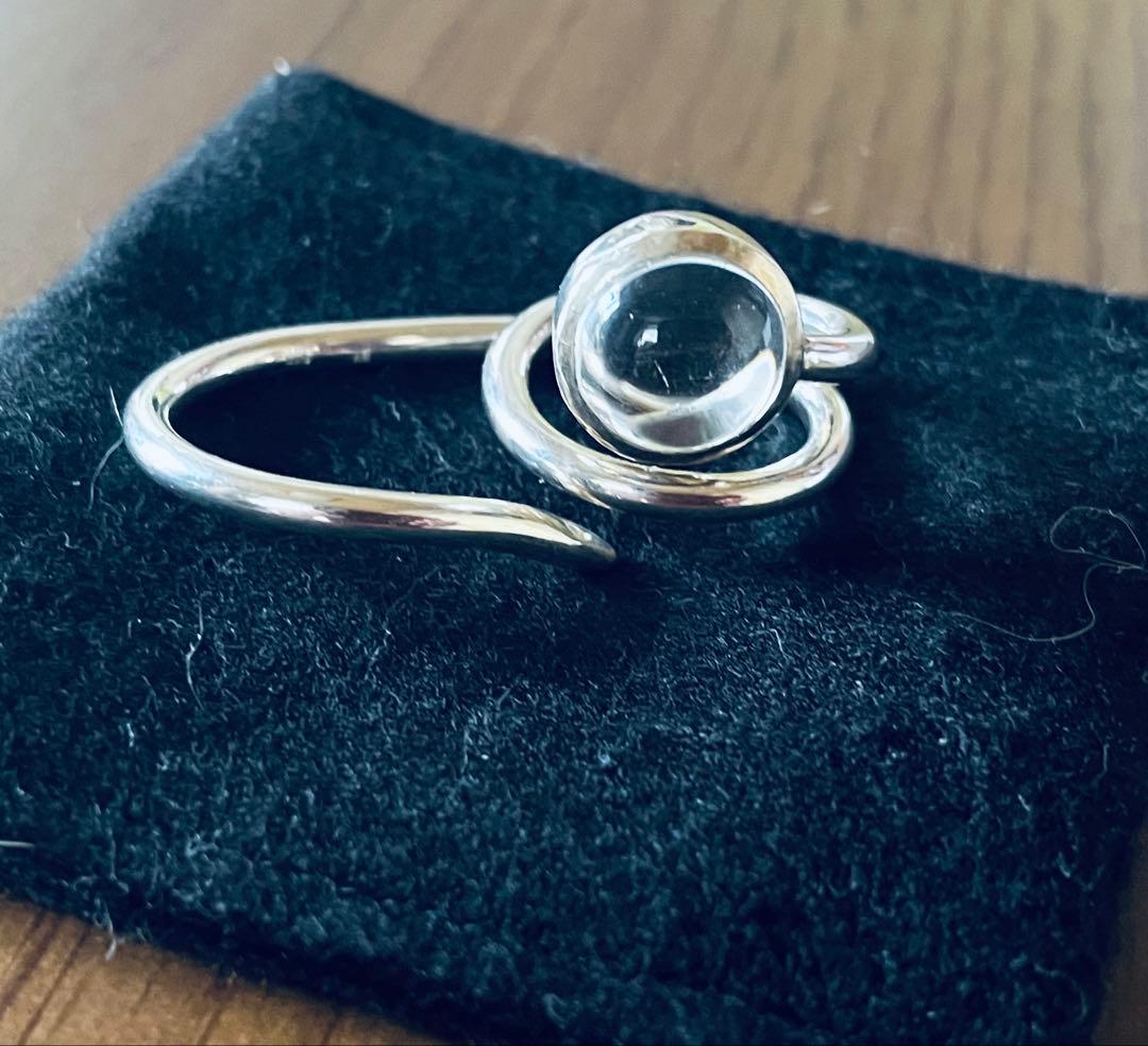 ダブルフィンガーリング　シルバークリスタル付き