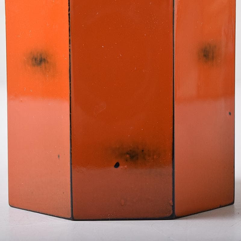 明窪田　中村宗哲作　根来塗八角棗　茶器　共布方谷浩明極め箱　M　R8737