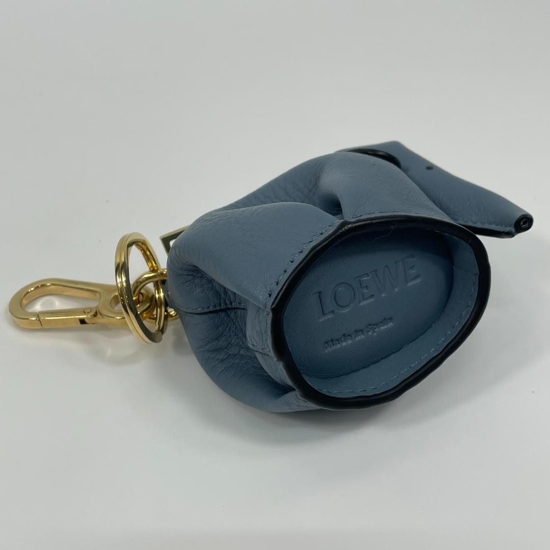 ロエベ エレファント ケース バッグチャーム ブルー MBZ137