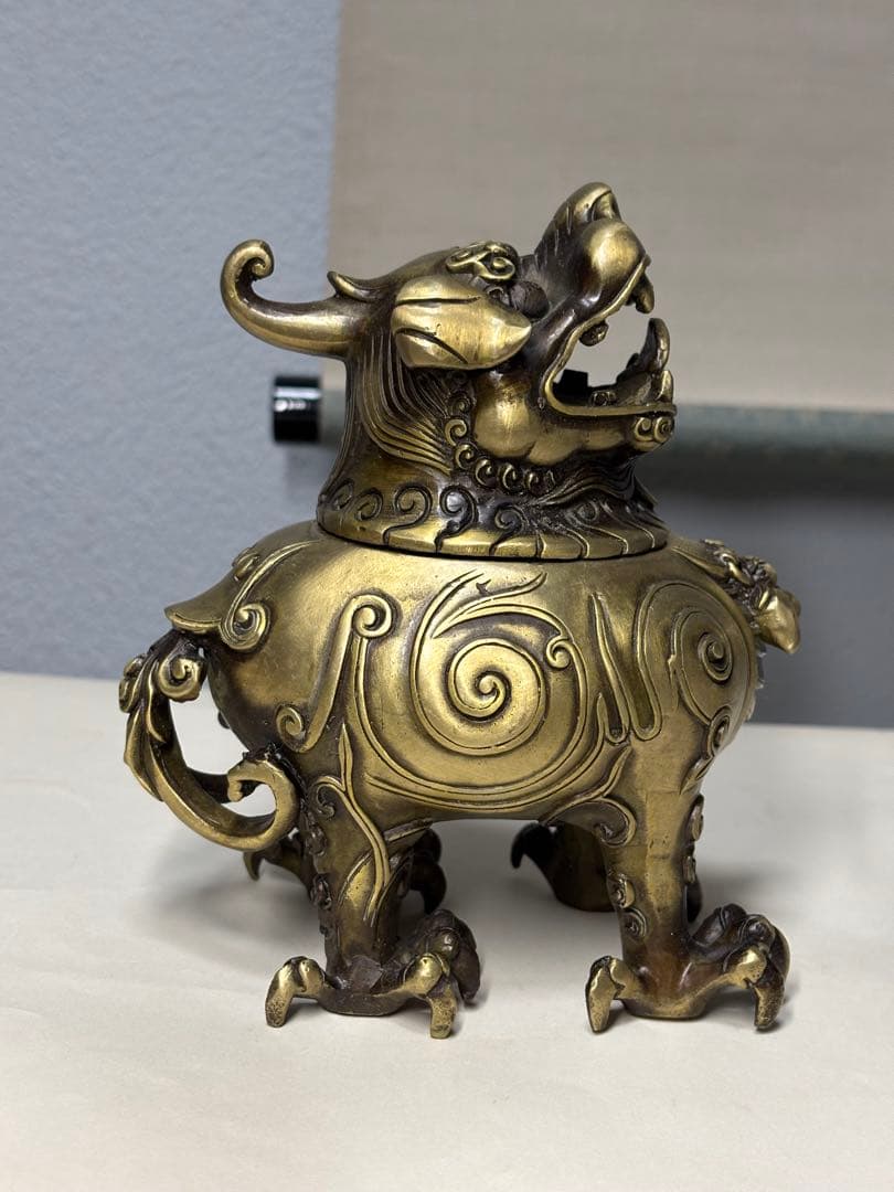 獅子香炉 大清御製 香道具