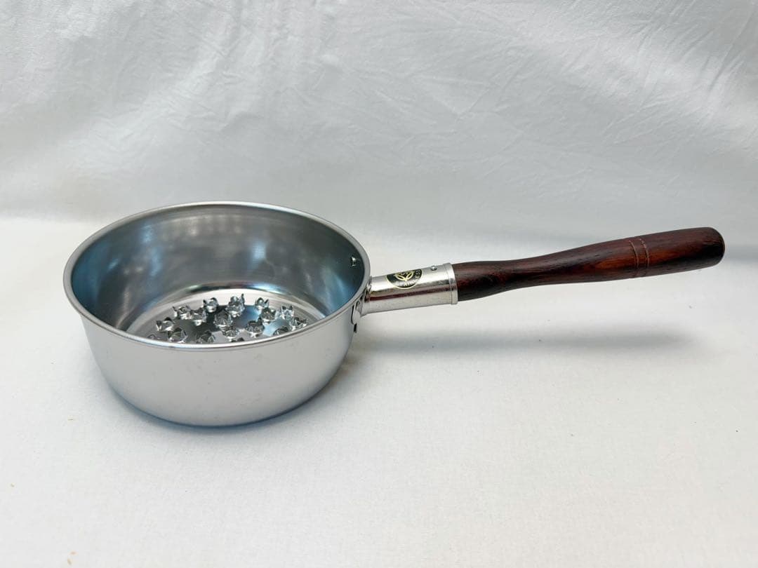 未使用 茶道具 水屋道具 台付十能（台十能）　銅製＆火起こし 丸型 元箱