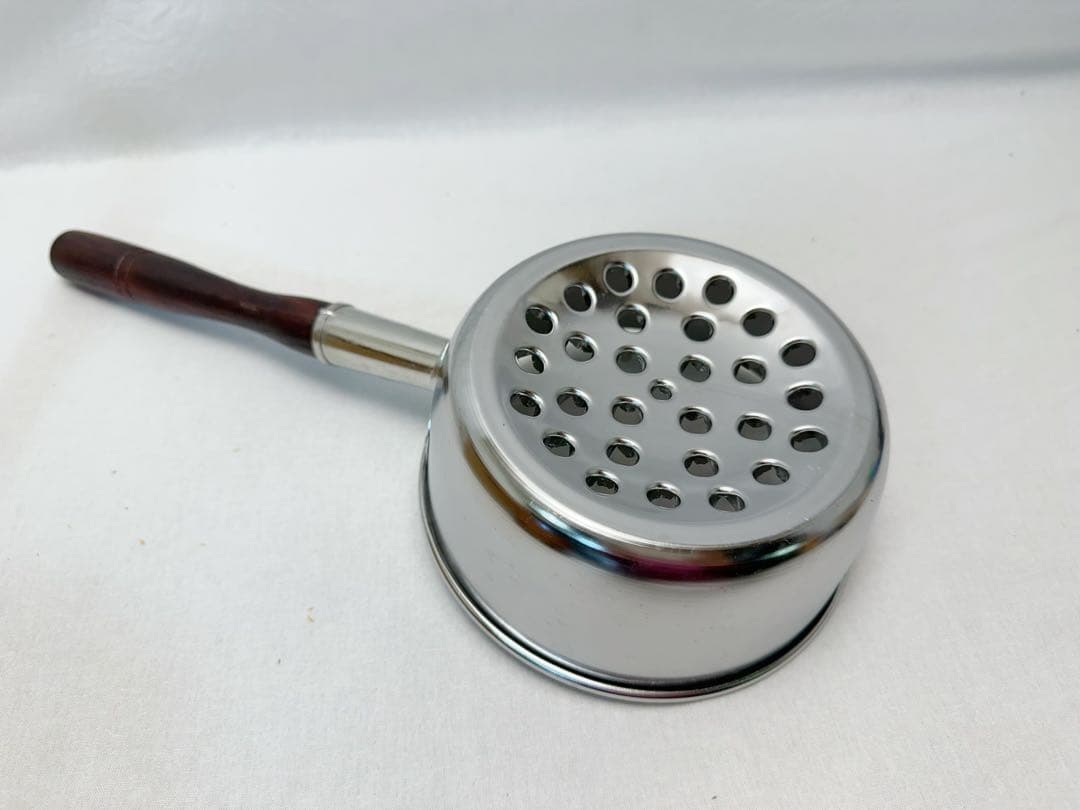 未使用 茶道具 水屋道具 台付十能（台十能）　銅製＆火起こし 丸型 元箱