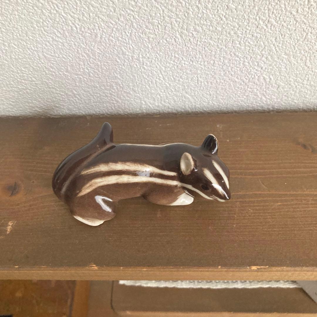 ロモノーソフ　フィギュリン（フィギュア)置物 りす　希少シマリス　お探しの方に♪