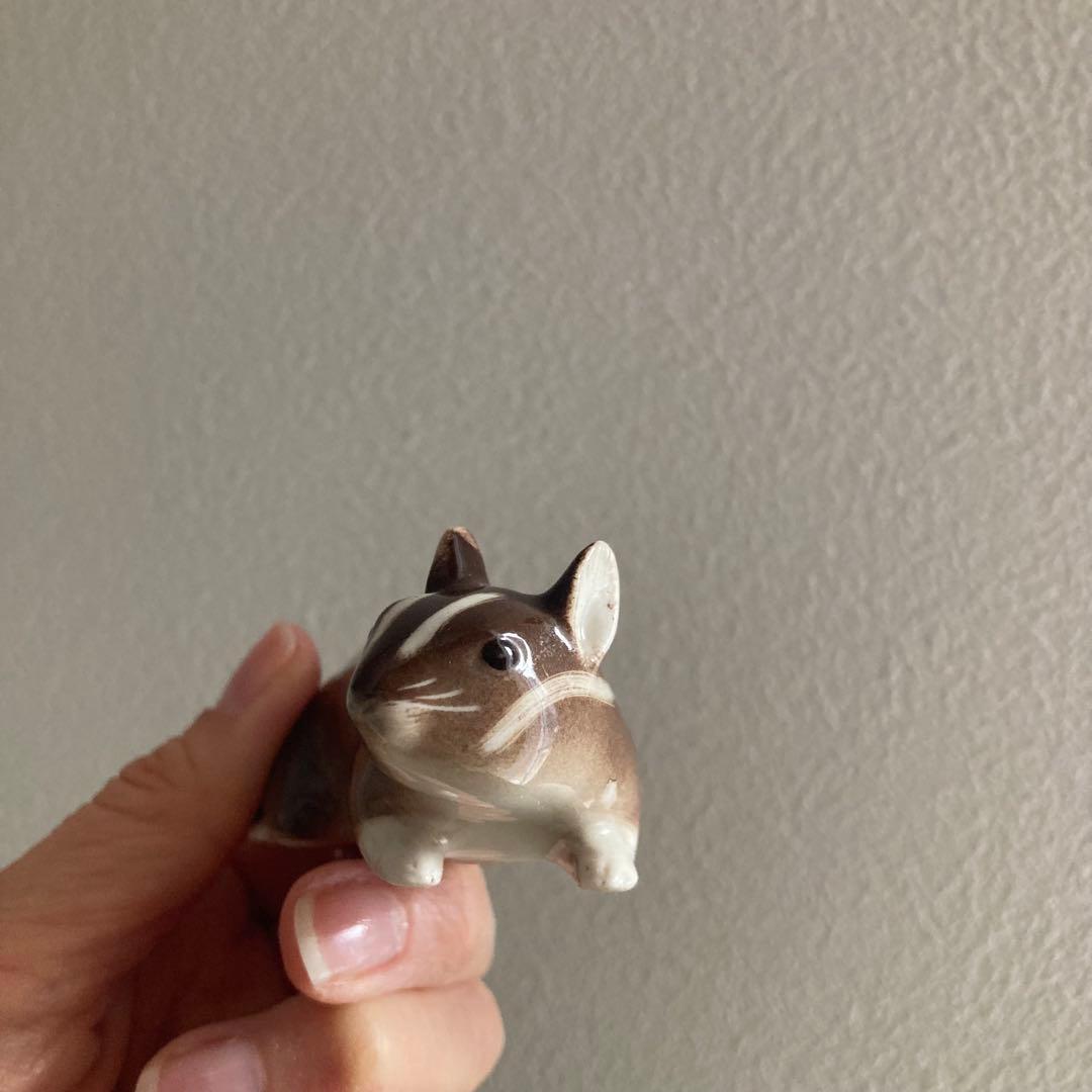 ロモノーソフ　フィギュリン（フィギュア)置物 りす　希少シマリス　お探しの方に♪