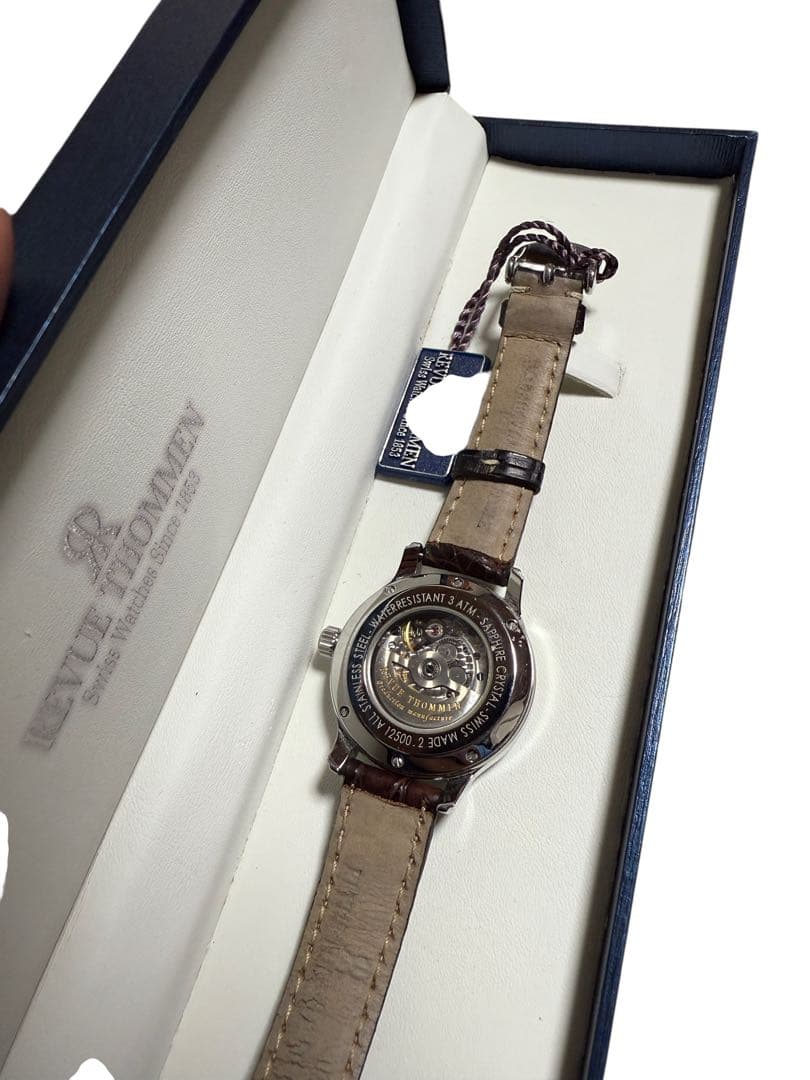 REVUE THOMMEN 両面スケルトン 手巻き腕時計