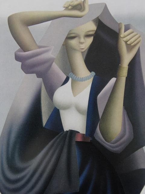 東郷青児、モロッコの女、希少な大判額装用画集より、新品高級額装付、状態良好