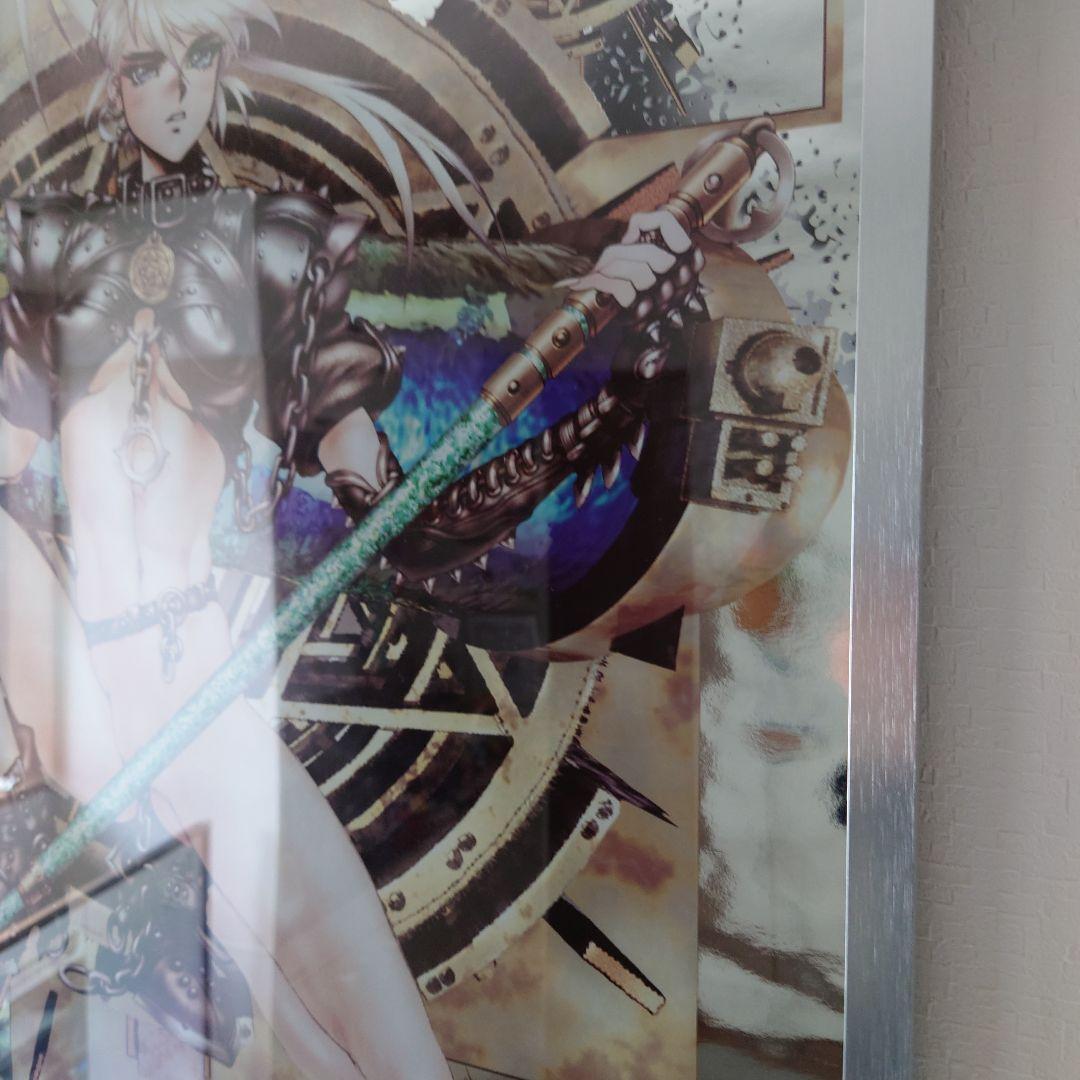 士郎正宗 アートポスター 当時モノ ビンテージ シルバーフレーム B2