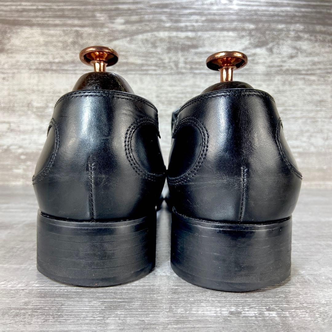 592【美品】KATHATINE HAMNETT 革靴 黒 モンク風25.5cm