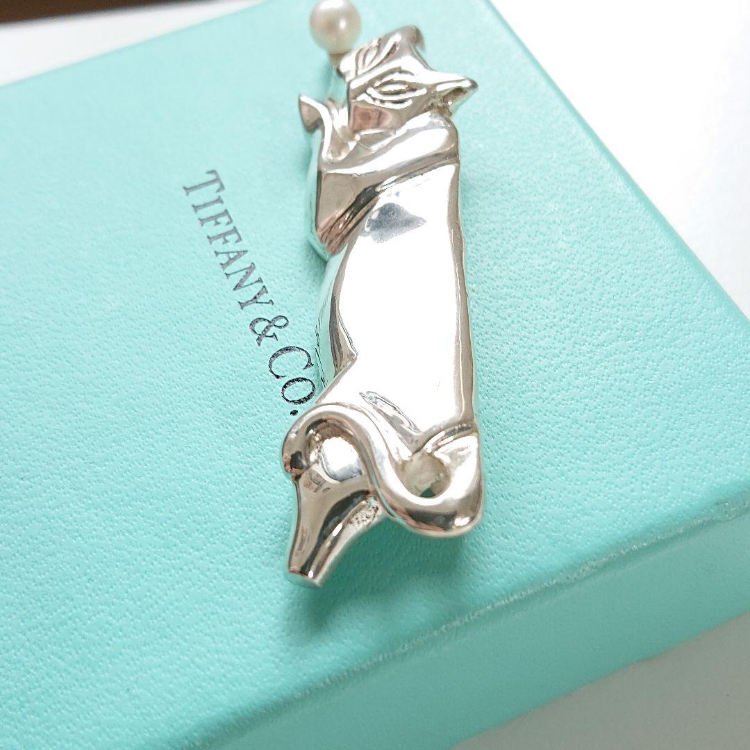 希少◎◎ティファニー キャット パール ブローチ No.1150