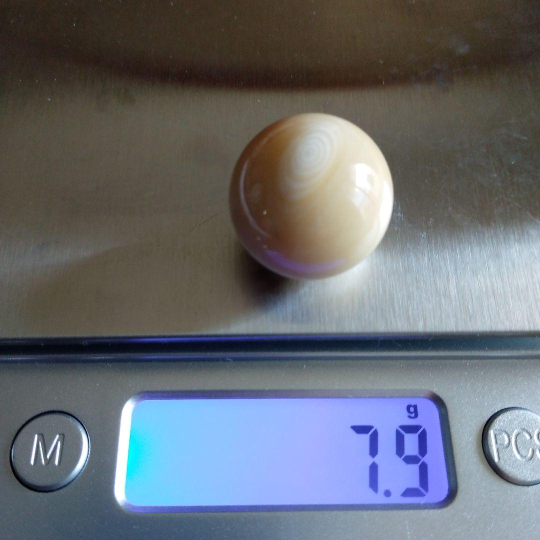 鯨歯　マッコウクジラ　牙玉　ルース　約19.5㎜　片穴