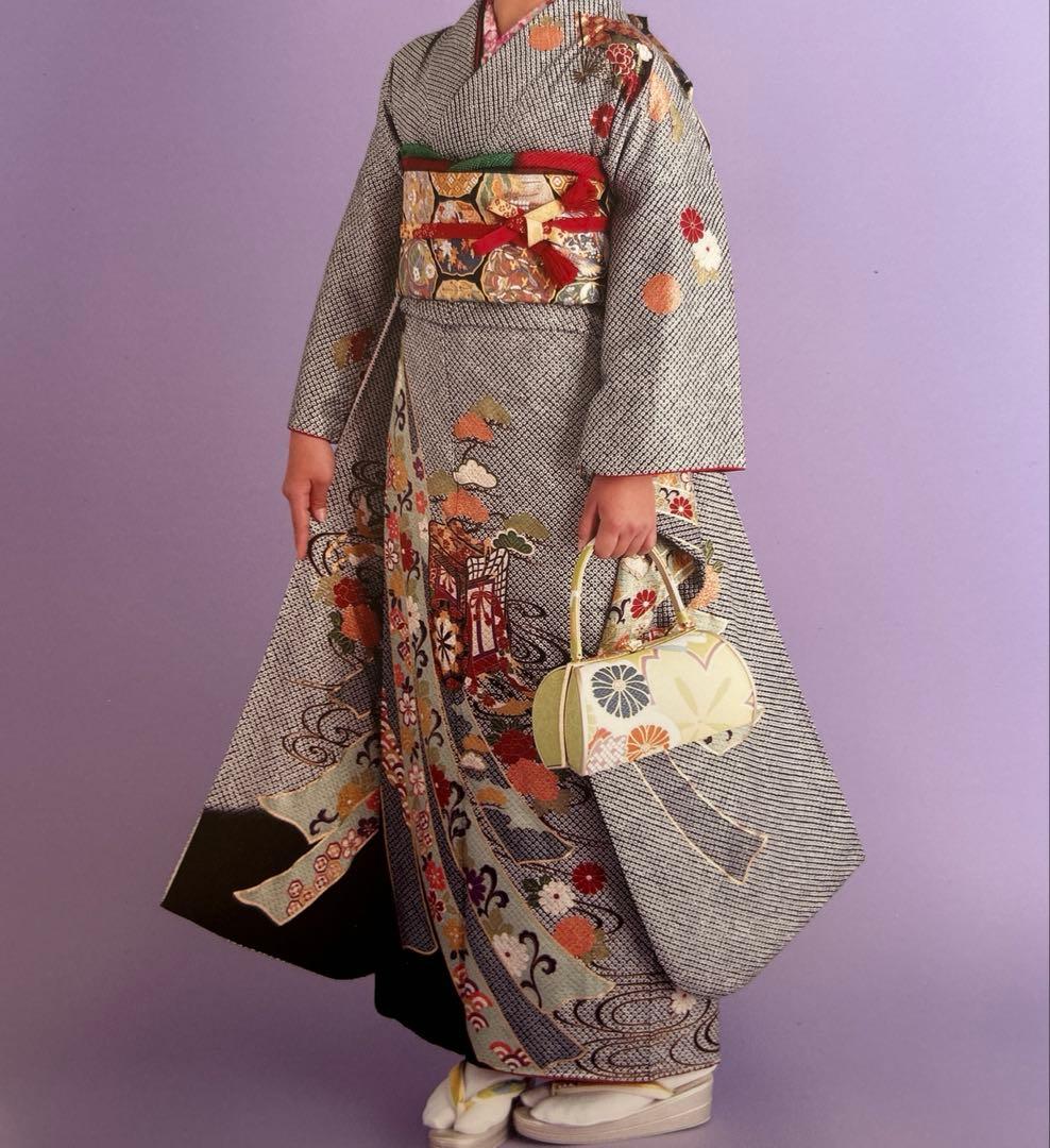 高級振袖(総絞り)御所車柄