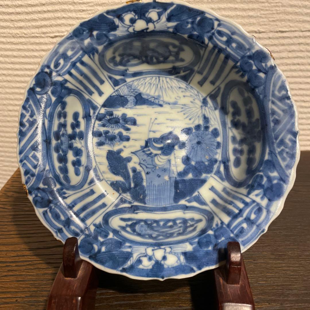 古染付　芙蓉手　兜鉢　茶道