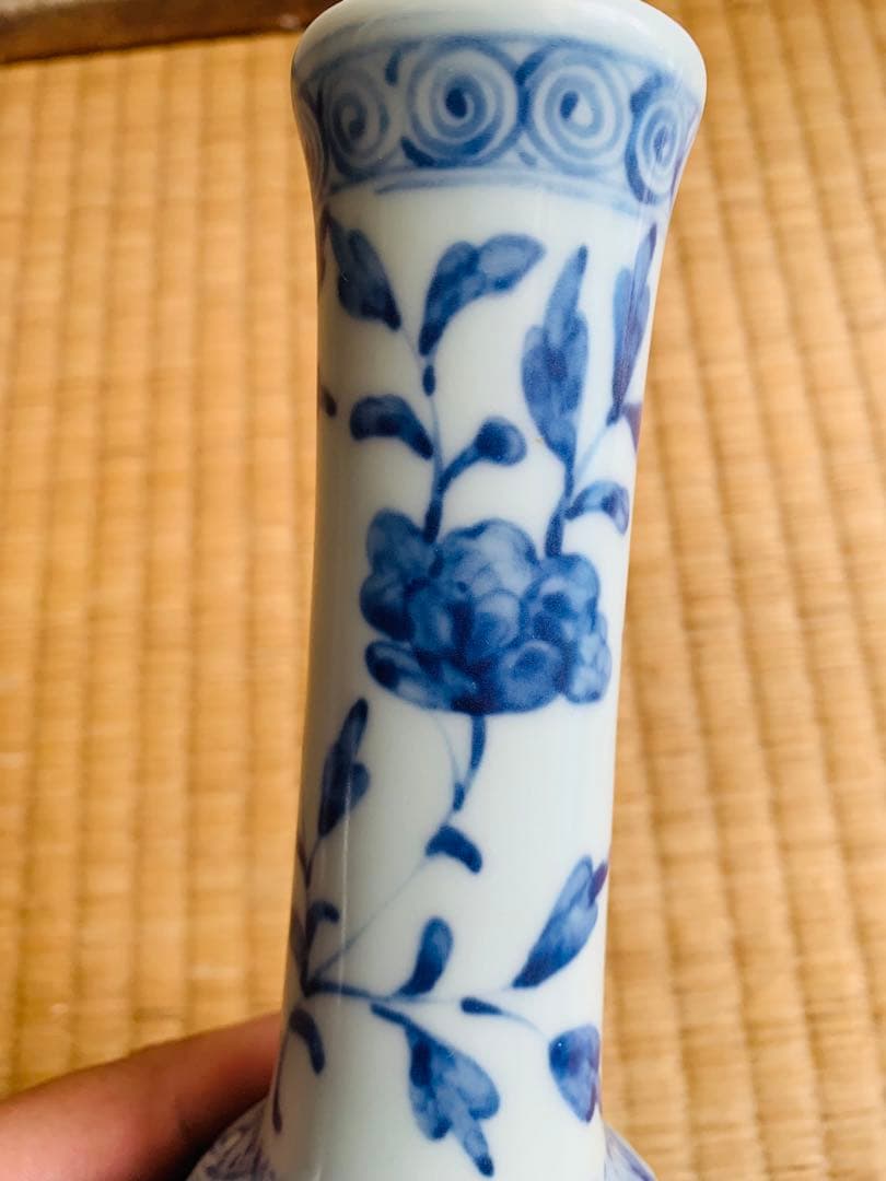 中国清時代染付花瓶(beach)