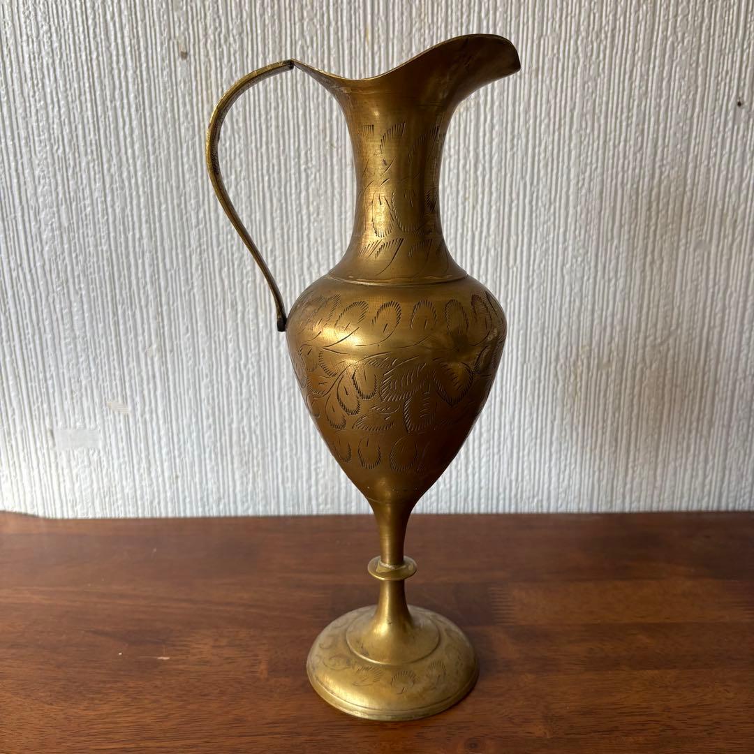 真鍮製 水差し 花瓶 ピッチャー フランス アンティークブロンズ ヴィンテージ