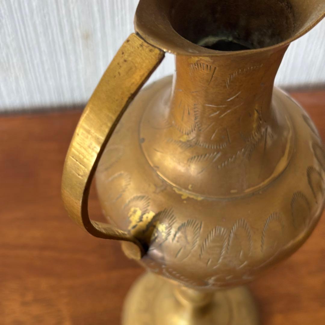 真鍮製 水差し 花瓶 ピッチャー フランス アンティークブロンズ ヴィンテージ