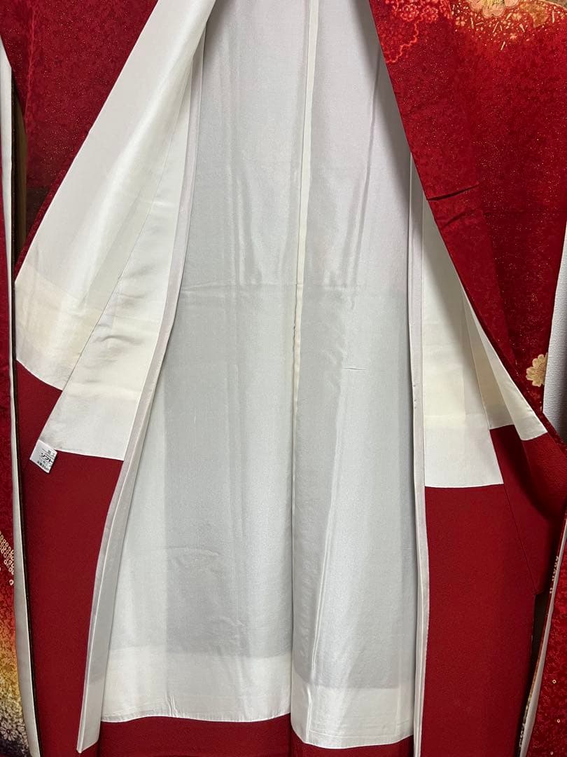 【振袖　赤　成人式】卒業式　長襦袢セット　京都きもの友禅　花柄