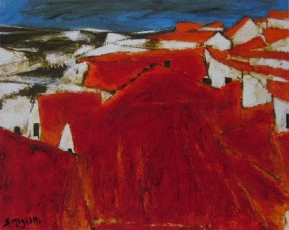 三岸節子、「坂の町」、厳選、希少画集・額装画、人気作品、新品高級額 額装付