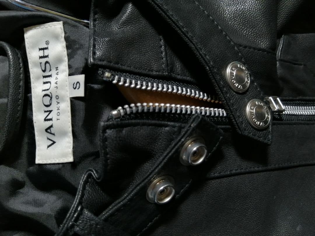 【黒 羊革 ラムレザー】完売 VANQUISH 短丈 シングルライダース FR2