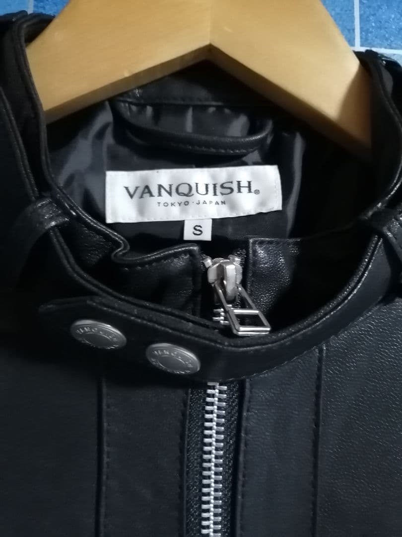 【黒 羊革 ラムレザー】完売 VANQUISH 短丈 シングルライダース FR2